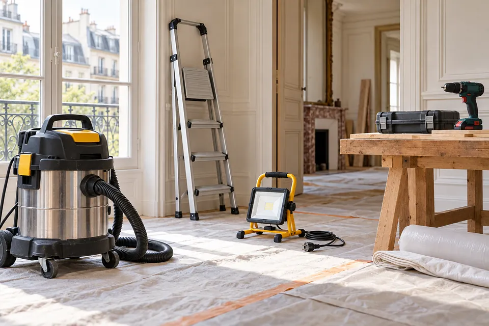 Illustration de matériel pour un chantier de rénovation